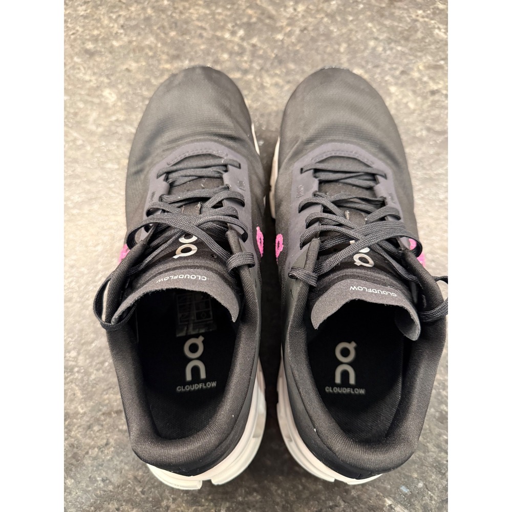 On Cloudflow 4 Womens Running Shoes Black White Pink 3WD30110299 Size 8.5 - Picture 5 of 7